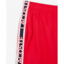 Pantalón Corto de Rayas con Logotipo Deportivo de LACOSTE