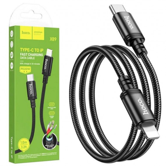 HOCO X89 Cable Usb-c a Lightning 20W 1M Negro