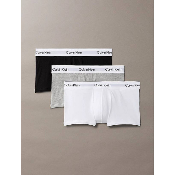 Low Rise Trunk 3PK Grey Heather/white/bl  CALVIN KLEIN