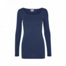 VERO MODA Camisetas Mujer Camiseta Manga Larga Maxi Black Iris