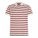 Stripe Polo Reg Polo Ivory Petal / Mediu  TOMMY HILFIGER