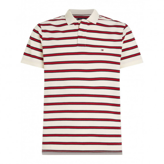 Stripe Polo Reg Polo Ivory Petal / Mediu  TOMMY HILFIGER
