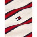 Stripe Polo Reg Polo Ivory Petal / Mediu  TOMMY HILFIGER