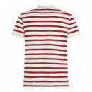 Stripe Polo Reg Polo Ivory Petal / Mediu  TOMMY HILFIGER