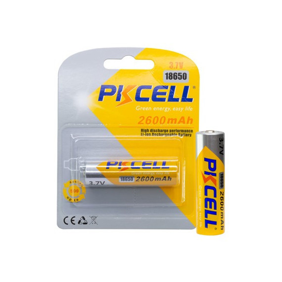 Pkcell Pila Litio Li-ion 18650 Recargable 3.7V 2600MAH con Teton  PIXEL