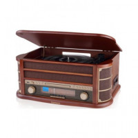 HAMANN HIF-1897 Tocadiscos Vintage con Radio/cassete/usb/cd/aux