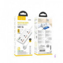 HOCO Regleta Multipais 3 Enchufes con 3XUSB/1XTIPO C 30W AC8A Blanco