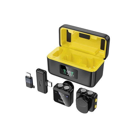 HOCO Microfono Doble Lavalier L17 Inalambrico con USB Tipo-c y Lightning