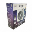 SOGO VEN-SS-21125 Ventilador Box Fan 10" 45W – 3 Velocidades, Rejilla Giratoria, Temporizador y bajo Consumo