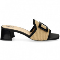 Pala Aplique Regilla Negro+camel  MISS ELASTIC