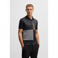 Polo Paddy Active de Punto Elástico con Estampado Digital de Boss  HUGO BOSS