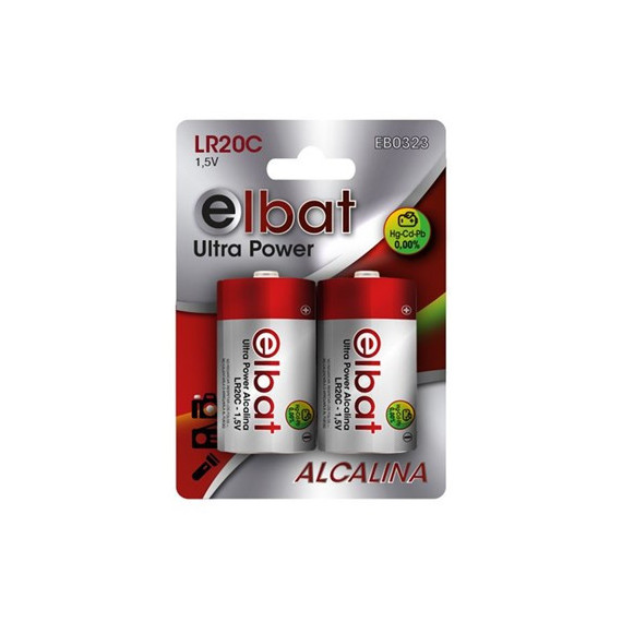 ELBAT Pila Alkalina Pack De 2 LR20C 1.5V  EB0323