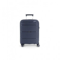 GABOL Trolley Maleta de Mano Pequeño con 4 Ruedas Polipropileno Kiba Azul Marino 54X39X20 Cm