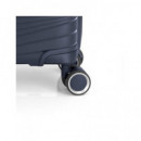 GABOL Maleta Viaje Mediana con 4 Ruedas Polipropileno Kiba Azul Marino 66X44X27 Cm