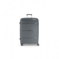GABOL Maleta Viaje Grande con 4 Ruedas Polipropileno Kiba Gris 76X49X32 Cm