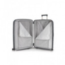 GABOL Maleta Viaje Grande con 4 Ruedas Polipropileno Kiba Gris 76X49X32 Cm