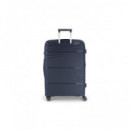GABOL Maleta Viaje Grande con 4 Ruedas Polipropileno Kiba Azul Marino 76X49X32 Cm