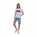 Camiseta Flocked Logo Crew  DKNY