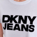 Camiseta Flocked Logo Crew  DKNY