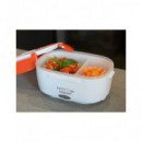 BEPER Fiambrera Electrica con 2 Recipientes Extraibles 1000ML-450ML con Cuchara 40W 220V Blanca Roja