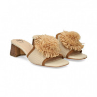 Pala Flor Regilla Cuero+crema  MISS ELASTIC