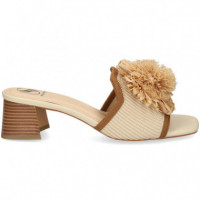 Pala Flor Regilla Cuero+crema  MISS ELASTIC