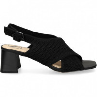 Sandalia Cruzada Regilla Negro  MISS ELASTIC