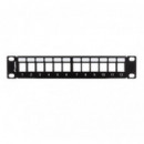 LANBERG Organizador de Modulos Keystone Negro 12 Puertos 1U Rack 19