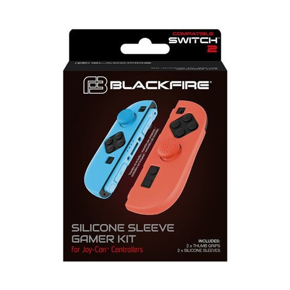 Gamer Kit BLACKFIRE 2 Fundas + Grips para Mandos Joy-con 2 de Nintendo SWITCH2