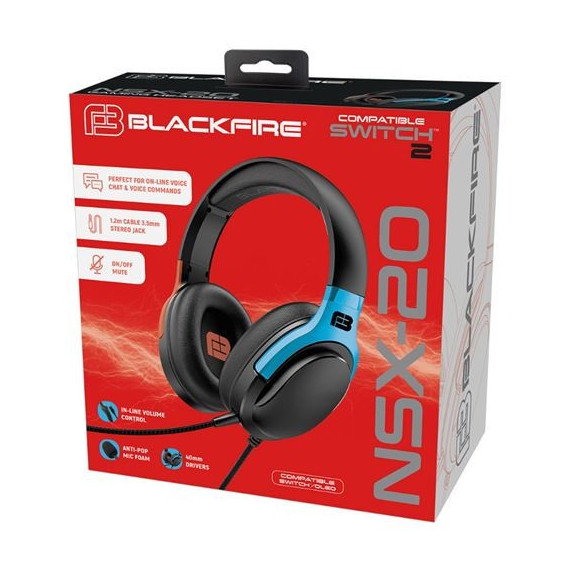 Auriculares Gaming Headset NSX-20 para Nintendo SWITCH2  BLACKFIRE