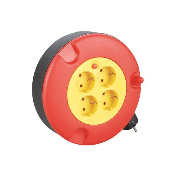 ELBAT Alargador Enrollacable Con 4 Enchufes 5 Mtrs EB0212