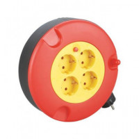 ELBAT Alargador Enrollacable Con 4 Enchufes 5 Mtrs EB0212