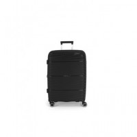 GABOL Maleta Viaje Mediana con 4 Ruedas Polipropileno Kiba Negro 66X44X27 Cm