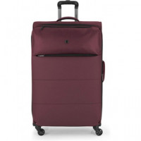GABOL Maleta Viaje Grande Tela con 4 Ruedas Florida Granate 76X49X32 Cm