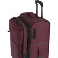 GABOL Maleta Viaje Grande Tela con 4 Ruedas Florida Granate 76X49X32 Cm
