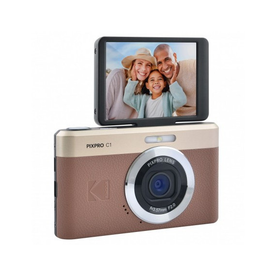 Cámara Digital Ultra Compacta KODAK Pixpro C1 Marrón