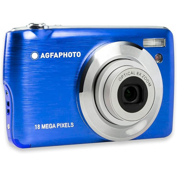 Cámara Digital Compacta 18MP AGFAPHOTO DC8200 con Tarjeta Sd de 16GB Azul
