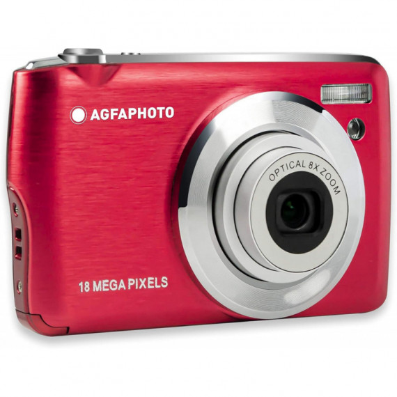 Cámara Digital Compacta 18MP AGFAPHOTO DC8200 con Tarjeta Sd de 16GB Roja