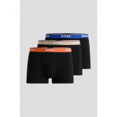 Paquete de Tres Calzoncillos de Algodón Elástico con Logos en la Cintura de Boss  HUGO BOSS