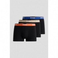 Paquete de Tres Calzoncillos de Algodón Elástico con Logos en la Cintura de Boss  HUGO BOSS