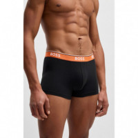 Paquete de Tres Calzoncillos de Algodón Elástico con Logos en la Cintura de Boss  HUGO BOSS