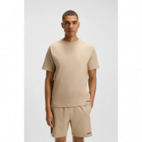 Camiseta de Felpa de Algodón con Paneles Laterales en Contraste de Boss  HUGO BOSS
