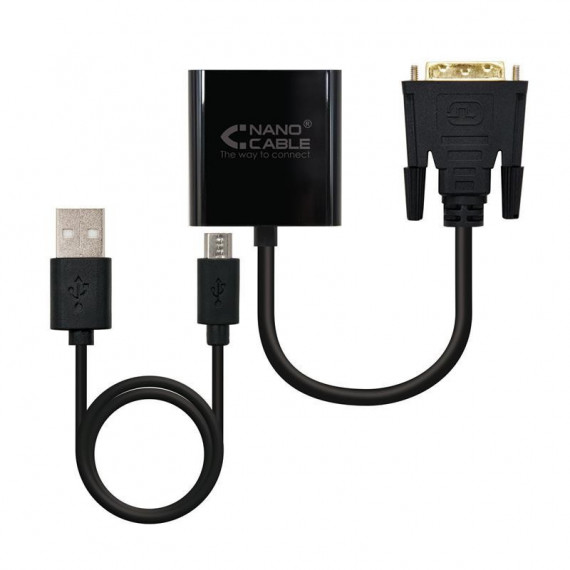 Cable Conversor DVI a M-svga 10CM Black  NANOCABLE
