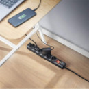 Regleta TRUST 6 Schukos Interruptor 1,8M Black