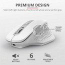 Raton TRUST Ozaa Ergonomico Recargable Wireless White