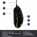 Raton LOGITECH G203 Lightsync Rgb USB Black
