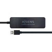 Hub USB AISENS 4 Puertos USB 3.0 Black