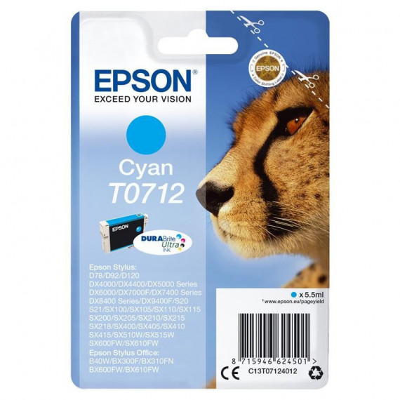 Tinta EPSON C13T07124012 T0712 Cyan