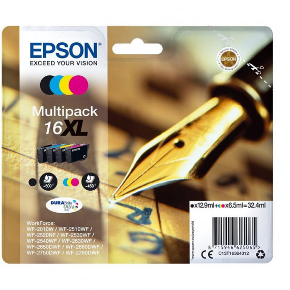 Tinta EPSON C13T16364012 T1636 Multipack 16XL