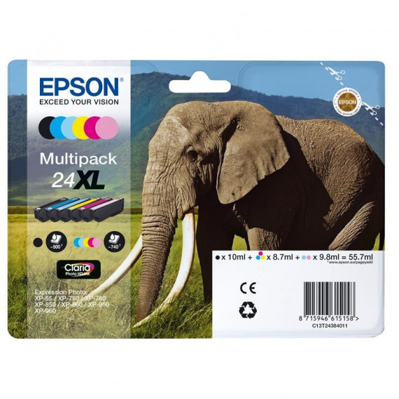 Tinta EPSON C13T24384011 Multipack 6 Colores 24XL